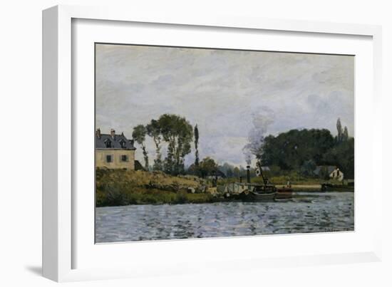 Boats at the Floodgate of Bougival, c.1873-Alfred Sisley-Framed Giclee Print