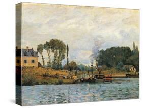 Boats at the Lock at Bougival-Alfred Sisley-Stretched Canvas