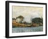 Boats at the Lock at Bougival-Alfred Sisley-Framed Art Print