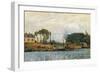 Boats at the Lock at Bougival-Alfred Sisley-Framed Giclee Print