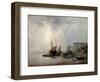 Boats at the Normandy Shore, 1823-Richard Parkes Bonington-Framed Giclee Print