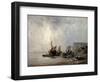 Boats at the Normandy Shore, 1823-Richard Parkes Bonington-Framed Giclee Print