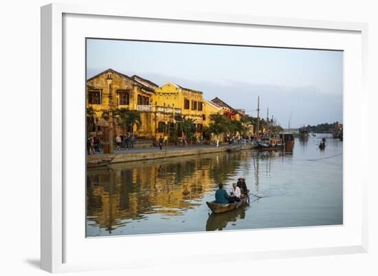 Boats at the Thu Bon River, Hoi An, Vietnam, Indochina, Southeast Asia, Asia-Yadid Levy-Framed Photographic Print