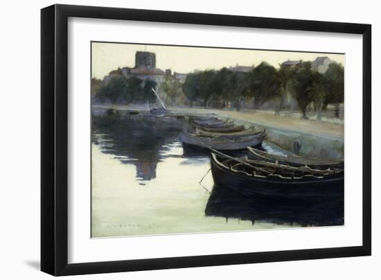 Boats at their Moorings-Victor Dupre-Framed Giclee Print