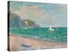 Boats Below the Pourville Cliffs; Bateaux Devant Les Falaises De Pourville, 1882-Claude Monet-Stretched Canvas