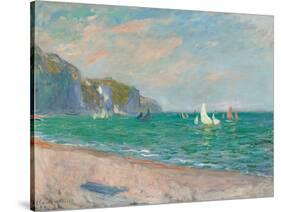 Boats Below the Pourville Cliffs; Bateaux Devant Les Falaises De Pourville, 1882-Claude Monet-Stretched Canvas