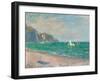 Boats Below the Pourville Cliffs; Bateaux Devant Les Falaises De Pourville, 1882-Claude Monet-Framed Premium Giclee Print