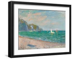 Boats Below the Pourville Cliffs; Bateaux Devant Les Falaises De Pourville, 1882-Claude Monet-Framed Giclee Print