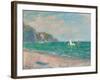 Boats Below the Pourville Cliffs; Bateaux Devant Les Falaises De Pourville, 1882-Claude Monet-Framed Giclee Print