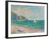 Boats Below the Pourville Cliffs; Bateaux Devant Les Falaises De Pourville, 1882-Claude Monet-Framed Giclee Print