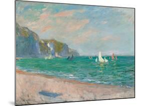 Boats Below the Pourville Cliffs; Bateaux Devant Les Falaises De Pourville, 1882-Claude Monet-Mounted Giclee Print