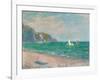 Boats Below the Pourville Cliffs; Bateaux Devant Les Falaises De Pourville, 1882-Claude Monet-Framed Giclee Print