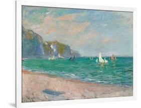 Boats Below the Pourville Cliffs; Bateaux Devant Les Falaises De Pourville, 1882-Claude Monet-Framed Giclee Print