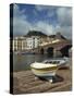 Boats Beside a Bridge over the Temo River at Bosa on the Island of Sardinia, Italy, Europe-Terry Sheila-Stretched Canvas