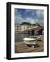 Boats Beside a Bridge over the Temo River at Bosa on the Island of Sardinia, Italy, Europe-Terry Sheila-Framed Photographic Print