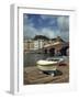 Boats Beside a Bridge over the Temo River at Bosa on the Island of Sardinia, Italy, Europe-Terry Sheila-Framed Photographic Print