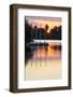 Boats by a Pontoon During Sunset at Bray Lake, Berkshire, England, United Kingdom, Europe-Charlie Harding-Framed Photographic Print