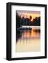 Boats by a Pontoon During Sunset at Bray Lake, Berkshire, England, United Kingdom, Europe-Charlie Harding-Framed Photographic Print