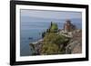 Boats by St. John Kaneo church on Lake Ohrid, UNESCO World Heritage Site, Macedonia, Europe-Julio Etchart-Framed Photographic Print