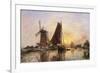 Boats by the Mill-null-Framed Premium Giclee Print