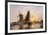 Boats by the Mill-null-Framed Premium Giclee Print