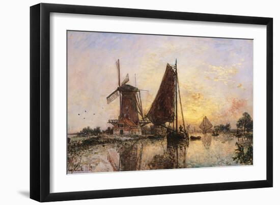 Boats by the Mill-null-Framed Art Print