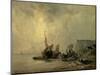 Boats by the Normandy Shore-Richard Bonington-Mounted Art Print