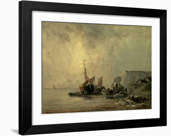 Boats by the Normandy Shore-Richard Bonington-Framed Art Print