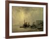 Boats by the Normandy Shore-Richard Bonington-Framed Art Print