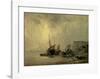 Boats by the Normandy Shore-Richard Bonington-Framed Art Print