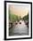 Boats Cruise Along a Canal with the Zuiderkerk Bell-Tower in the Background, Amsterdam, Netherlands-Miva Stock-Framed Photographic Print