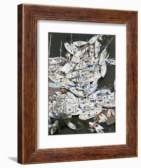 Boats Damaged by Hurricane Katrina-null-Framed Photographic Print