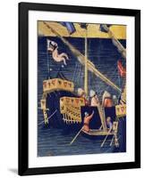 Boats, Detail from Wheat Miracle, Miracles of St. Nicholas of Bari, 1327-1332-Ambrogio Lorenzetti-Framed Giclee Print