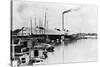 Boats Dock in Front of the Miami Fish Company on the Miami River, July 10, 1922-null-Stretched Canvas