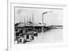 Boats Dock in Front of the Miami Fish Company on the Miami River, July 10, 1922-null-Framed Giclee Print