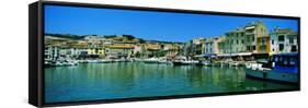 Boats Docked at a Harbor, Cassis, Provence-Alpes-Cote D'Azur, France-null-Framed Stretched Canvas