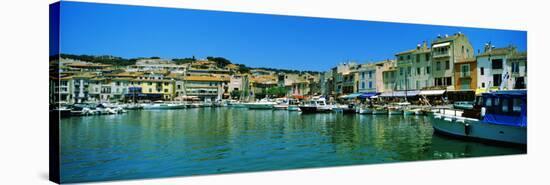Boats Docked at a Harbor, Cassis, Provence-Alpes-Cote D'Azur, France-null-Stretched Canvas