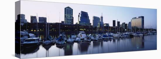 Boats Docked at a Harbor, Puerto Madero, Buenos Aires, Argentina-null-Stretched Canvas