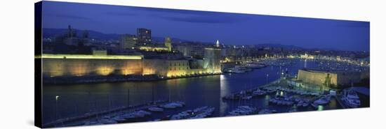 Boats Docked at a Port, Old Port, Marseille, Bouches-Du-Rhone, Provence-Alpes-Cote Daze, France-null-Stretched Canvas