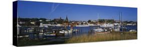 Boats Docked at the Harbor, Flensburg Harbor, Munsterland, Germany-null-Stretched Canvas