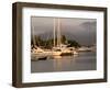 Boats Docked in Marina Vallarta Against Fog-Shrouded Mountains, Puerto Vallarta, Mexico-Nancy & Steve Ross-Framed Photographic Print