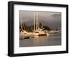 Boats Docked in Marina Vallarta Against Fog-Shrouded Mountains, Puerto Vallarta, Mexico-Nancy & Steve Ross-Framed Photographic Print