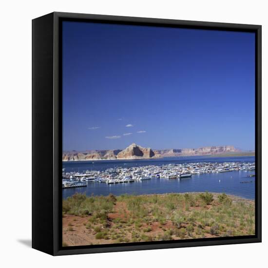 Boats for Recreation Moored on Lake Powell, at Page in Arizona, USA-Tony Gervis-Framed Stretched Canvas