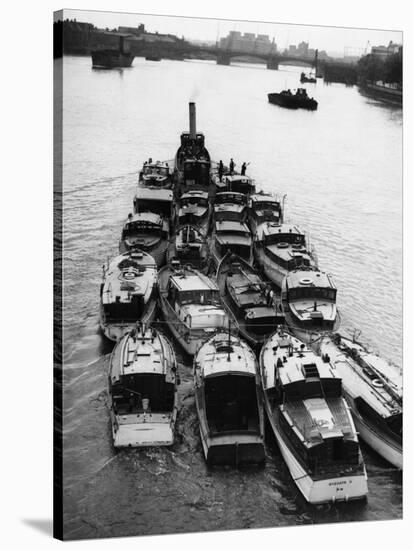Boats from Dunkirk Evacuation-null-Stretched Canvas