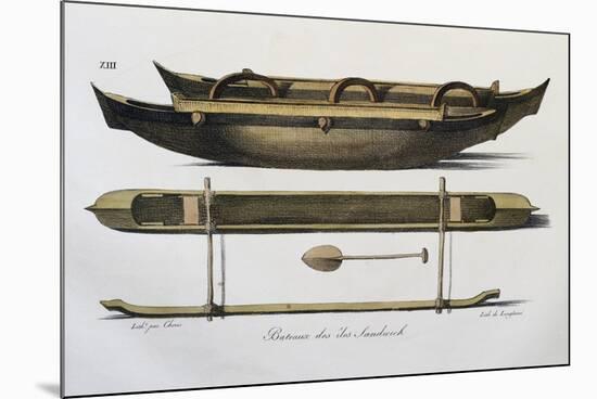 Boats from Sandwich Islands Ludwig Choris (1795-1828)-null-Mounted Giclee Print