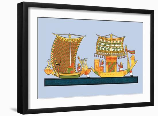 Boats from the Tomb of Ramses III at Thebes-J. Gardner Wilkinson-Framed Art Print