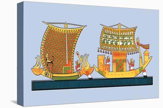 Boats from the Tomb of Ramses III at Thebes-J. Gardner Wilkinson-Stretched Canvas