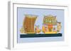 Boats from the Tomb of Ramses III at Thebes-J. Gardner Wilkinson-Framed Premium Giclee Print