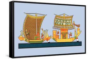 Boats from the Tomb of Ramses III at Thebes-J. Gardner Wilkinson-Framed Stretched Canvas