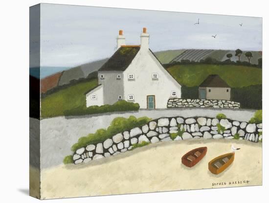 Boats, Gull and House-Sophie Harding-Stretched Canvas